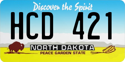 ND license plate HCD421