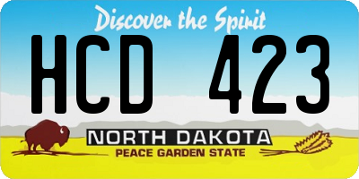 ND license plate HCD423