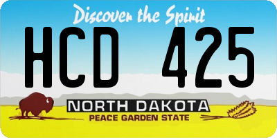 ND license plate HCD425