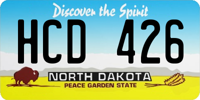 ND license plate HCD426