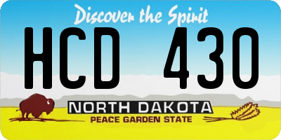 ND license plate HCD430