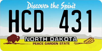 ND license plate HCD431