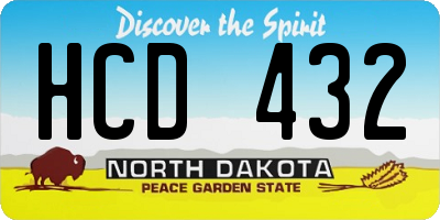 ND license plate HCD432