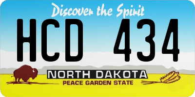 ND license plate HCD434