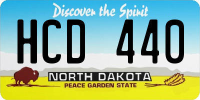 ND license plate HCD440