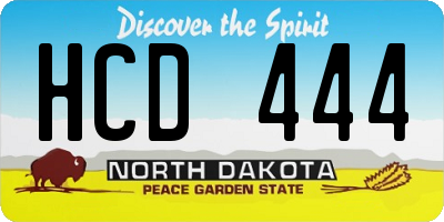 ND license plate HCD444