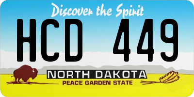 ND license plate HCD449