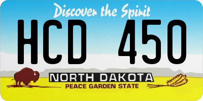 ND license plate HCD450