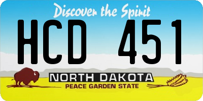 ND license plate HCD451