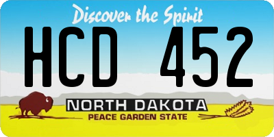 ND license plate HCD452