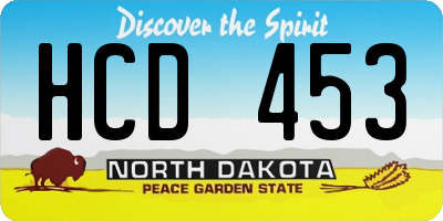 ND license plate HCD453