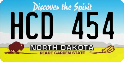 ND license plate HCD454