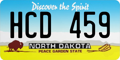 ND license plate HCD459