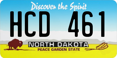 ND license plate HCD461