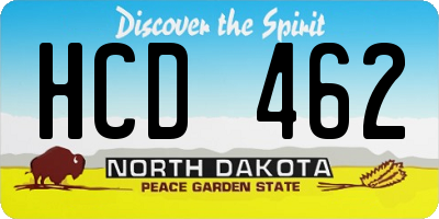 ND license plate HCD462