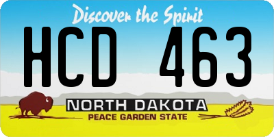 ND license plate HCD463