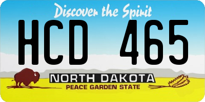 ND license plate HCD465