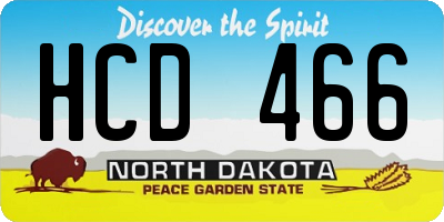 ND license plate HCD466