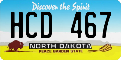 ND license plate HCD467