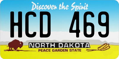 ND license plate HCD469