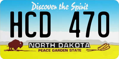 ND license plate HCD470