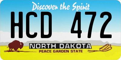 ND license plate HCD472