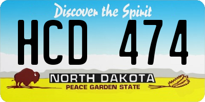 ND license plate HCD474