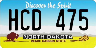 ND license plate HCD475