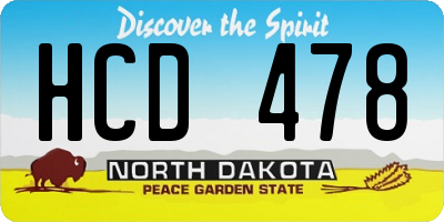 ND license plate HCD478