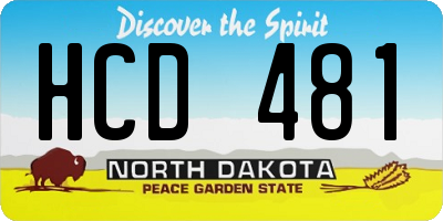 ND license plate HCD481