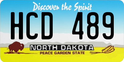 ND license plate HCD489