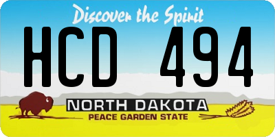 ND license plate HCD494