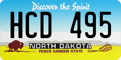 ND license plate HCD495