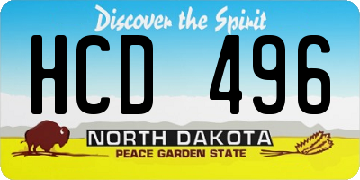 ND license plate HCD496