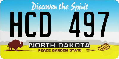 ND license plate HCD497