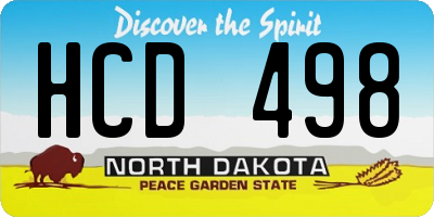 ND license plate HCD498