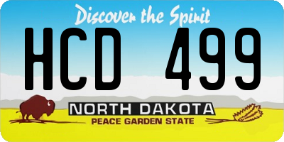 ND license plate HCD499