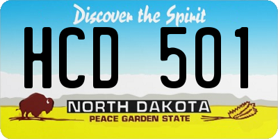 ND license plate HCD501