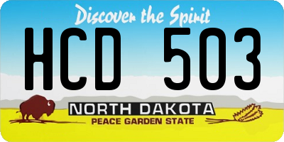 ND license plate HCD503