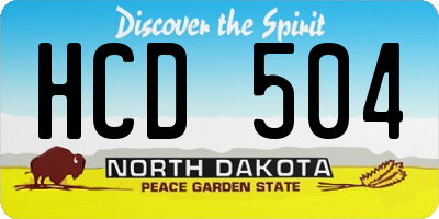 ND license plate HCD504