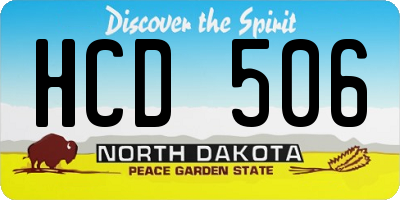 ND license plate HCD506