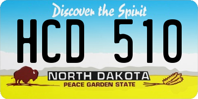 ND license plate HCD510