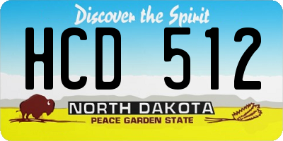 ND license plate HCD512