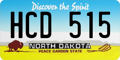 ND license plate HCD515