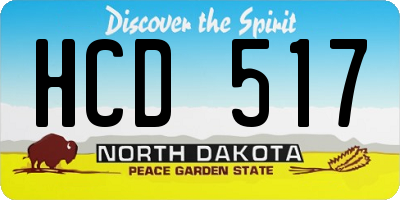 ND license plate HCD517