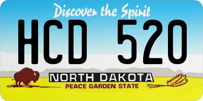 ND license plate HCD520