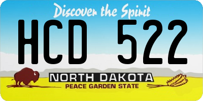 ND license plate HCD522