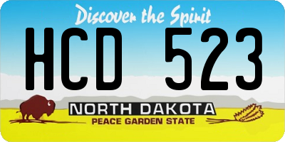 ND license plate HCD523