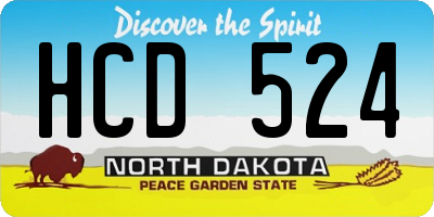 ND license plate HCD524