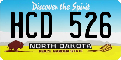 ND license plate HCD526